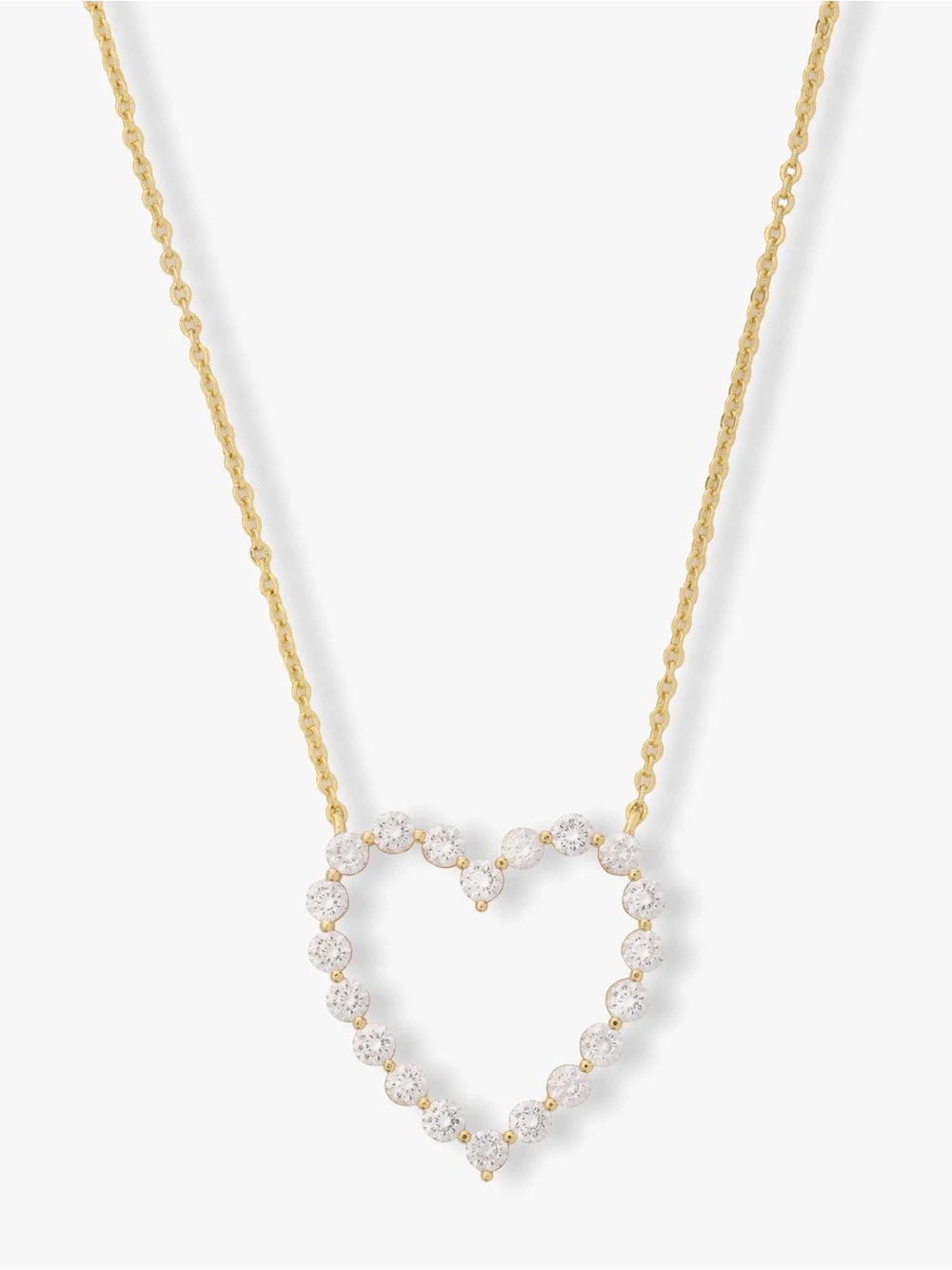 Melinda Maria Gold Heart Necklace with Simulated Diamonds